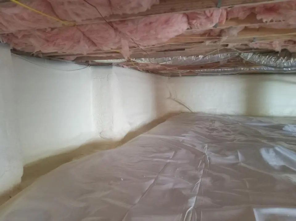 Crawl space encapsulation with closed-cell spray foam for Roof Maintenance in McCalla